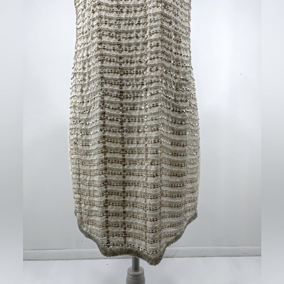 Adelyn Rae beaded sequin mini dress cream size M - Picture 3 of 14